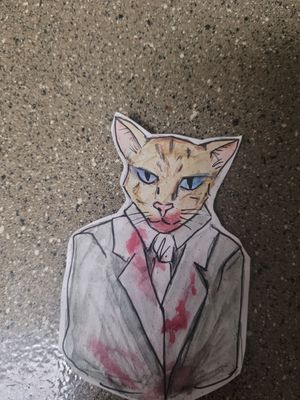 A drawing of my cat done for me by a bestie 