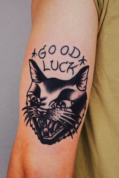 Good Luck traditional cat #traditionaltattoo #tattoo #tattoos #traditional #oldschooltattoo #ink #tattooartist #inked #tattooart #tattooflash #art #tattooed #traditionaltattoos #tattoolife #blackwork #oldlines #tradworkers #boldwillhold #tattooing #oldschool #neotraditionaltattoo #tattoodesign #blackandgreytattoo #colortattoo #tattooideas #classictattoo #tattooer #blackworktattoo #flashtattoo #bold