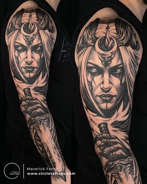 Full Sleeve Tattoo done by Maverick Frenz at Circle Tattoo India