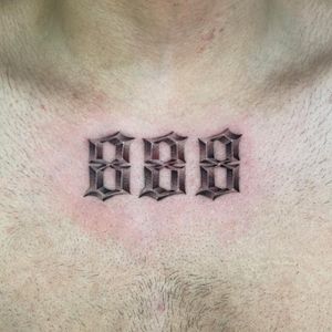 Martin Rosenberg's black and gray lettering design featuring the motif of number 8 is a stunning addition to the chest.