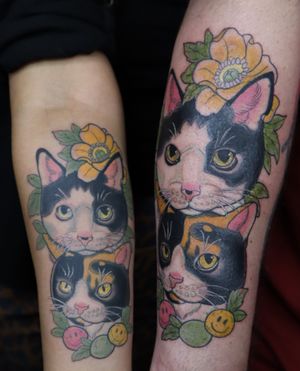 Tatuaje familiar de estos gatitos