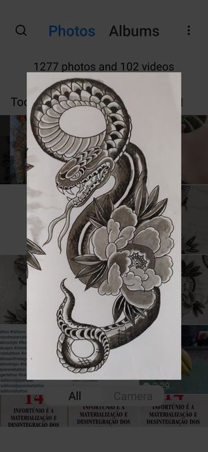 Snake with flower.