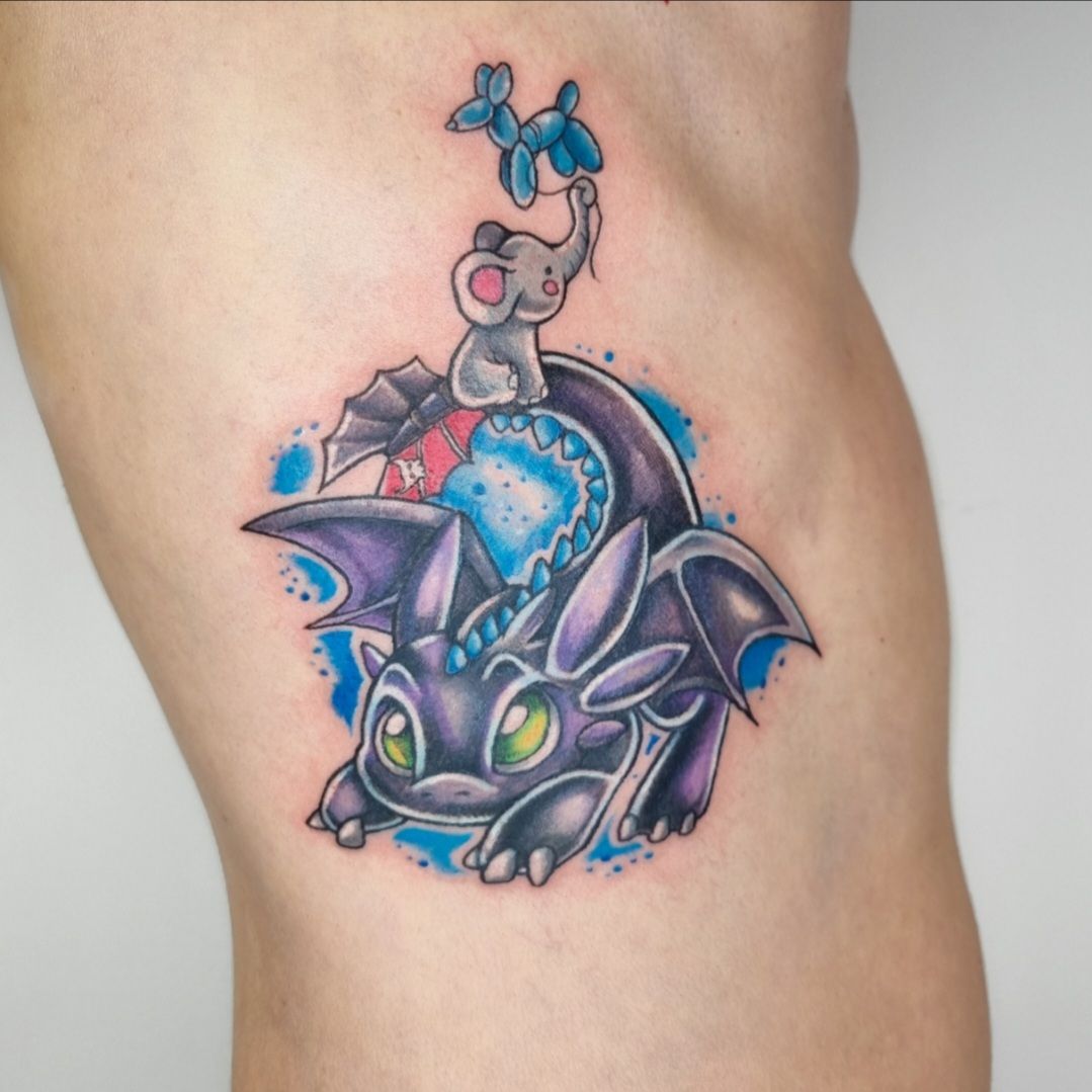 Toothless and Stitch  Disney tattoos Toothless tattoo Stitch tattoo