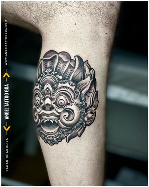 Balinese Tattoo By Sagar Dharoliya At Goa Tattoo Carnival •Won Award’s For  Best Small Black & Grey Tattoo & Young Talent Tattoo At @goatattoocarnival ••Follow For More @angeltattoostudiogoa 