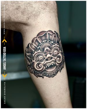 Balinese Tattoo By Sagar Dharoliya At Goa Tattoo Carnival • Won Award’s For Best Small Black & Grey Tattoo & Young Talent Tattoo At @goatattoocarnival • • Follow For More @angeltattoostudiogoa 