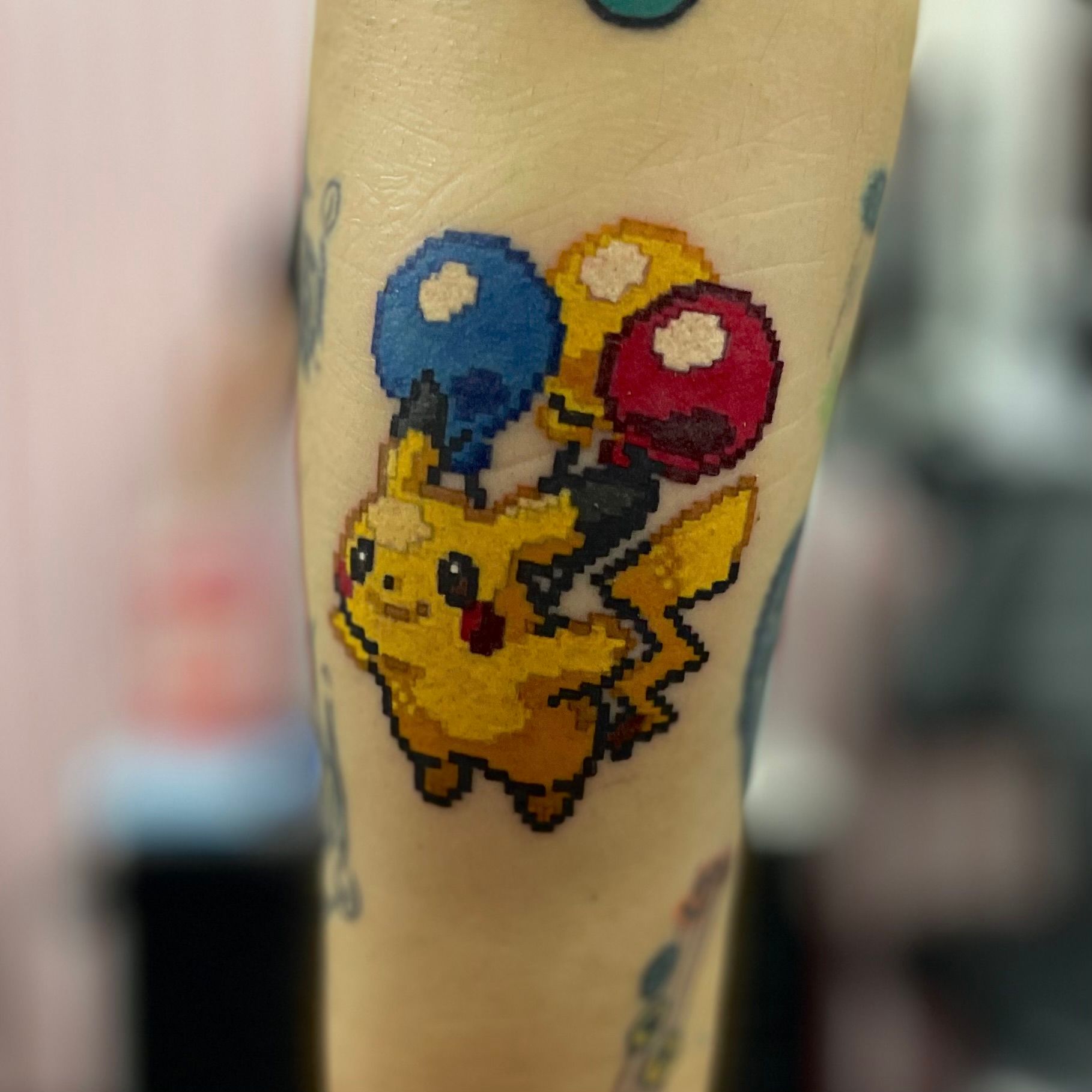 Cute Pikachu Tattoo Design For Side Thigh