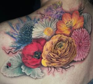 Color realism floral piece