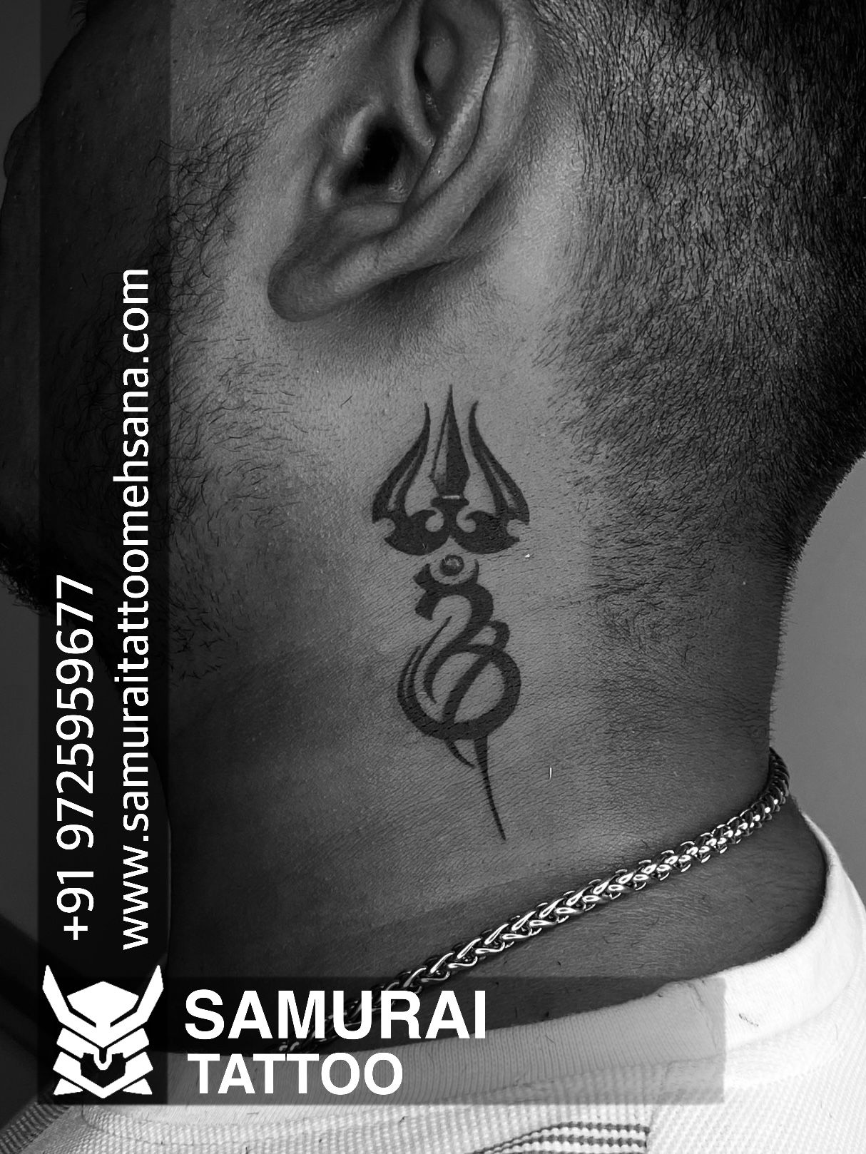 Trishul tattoo on neck | Tattoos, Neck tattoo, Behind ear tattoo