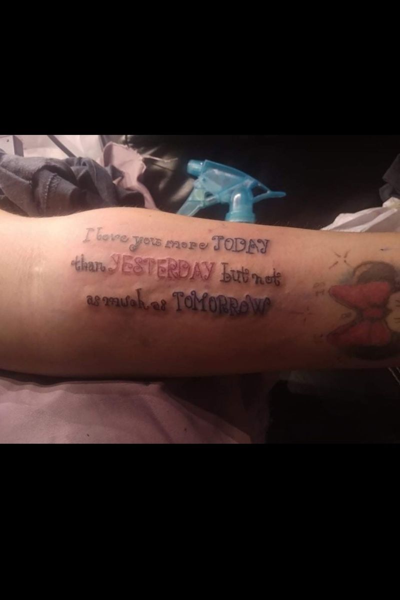 Tattoo uploaded by aye bae i love you more today than yesterday but