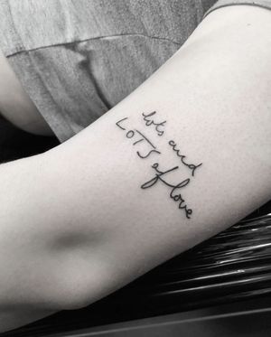 Get inspired with a quote tattoo by Elisa Thirteen, perfect for your arm. A daily reminder of strength and positivity.