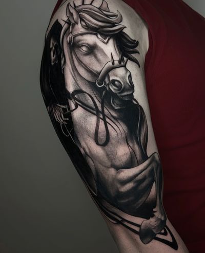 • Despair • Custom upper arm project, part of the ongoing full sleeve by our resident @o.s.c.r.tttst Books/info in our Bio: @southgatetattoo • • • #despair #grimreapertattoo #grimreaper #horsetattoo #london #northlondon #amazingink #londonink #southgatetattoo #blackworktattoo #realistictattoo #londontattoo #sgtattoo #finelinetattoo #londontattoostudio #blackwork #southgateink #northlondontattoo #southgate #southgatepiercing #enfield 