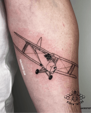 Tiger Moth Biplane Fineline Tattoo by Kirstie at KTREW Tattoo- Birmingham UK 
#fineline #planetattoo #tattoo #forearmtattoo 