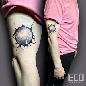Experience the thrill of the game with this black and grey baseball tattoo by Lin Feng. Perfect for any sports lover!