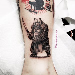 panda warrior tattoo by me @brennantattoo tattooed at my Darwen studio @theswallowsnesttattoo 