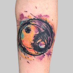 Cool #watercolour #yinyang done on my customer’s forearm