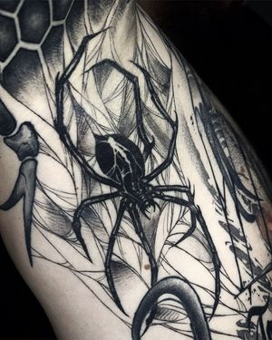 • Armpit spider tattoo • 
Custom black widow armpit project by our resident @fla_ink for @viktor_hook 
Bookings with Flavia are open. Get in touch! 
Books/info in our Bio: @southgatetattoo 
•
•
•
#spidertattoo #spidertattoos #southgatetattoo #blackwidowtattoo #armpittattoo #darkspider #sgtattoo 
