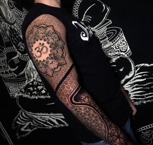 OM Full Arm•Made it with a lot of love•GEOMETRIC-DOTWORK-ORNAMENTAL RITUAL