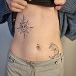 Healed stomach composition of a sun and a moon design