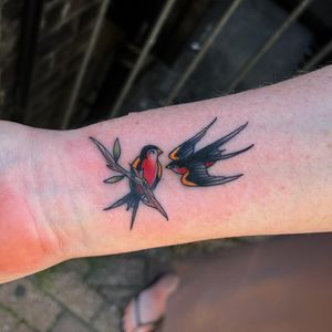 Swallow Traditional Tattoo done at Hammersmith Tattoo London