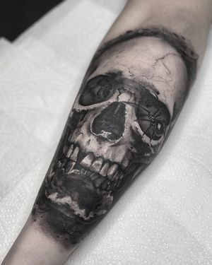 Skull Black & Grey Realism Tattoo done at Hammersmith Tattoo London