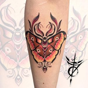 Neo Traditional Moth Tattoo done at Hammersmith Tattoo London