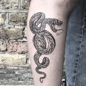 Realism Snake Tattoo done at Hammersmith Tattoo London