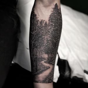 Forest Black & Grey Realism Tattoo done at Hammersmith Tattoo London