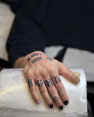Finger and Hand Tattoo done at Hammersmith Tattoo London