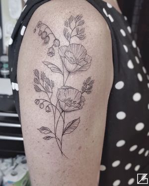 Fine Line Flower Tattoo done at Hammersmith Tattoo London