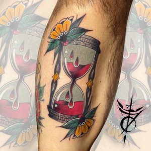 Hourglass Traditional Tattoo done at Hammersmith Tattoo London