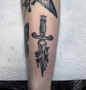 Dagger Traditional Tattoo done at Hammersmith Tattoo London