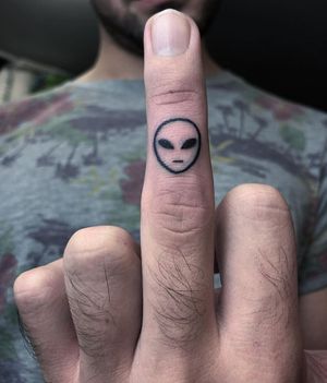 Alien Finger Tattoo done at Hammersmith Tattoo London