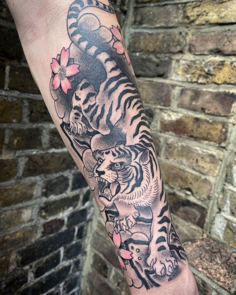 Tattoo uploaded by Hammersmith Tattoo London • Tiger Neo Traditional Tattoo done at Hammersmith