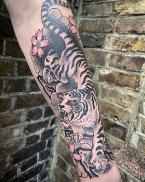 Tiger Neo Traditional Tattoo done at Hammersmith Tattoo London