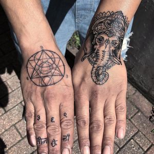 Hand Tattoos done at Hammersmith Tattoo London