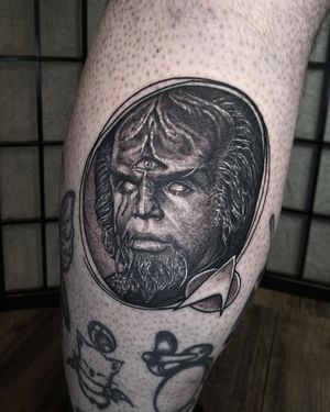 Worf From Star Trek Realism Tattoo done at Hammersmith Tattoo London