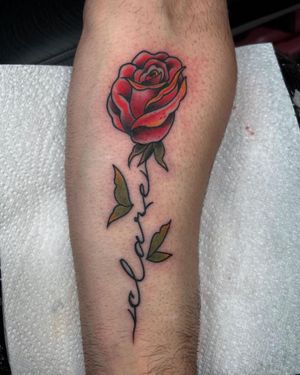 Traditional Rose Tattoo done at Hammersmith Tattoo London