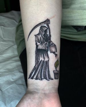 Stippling Grim Reaper Tattoo done at Hammersmith Tattoo London