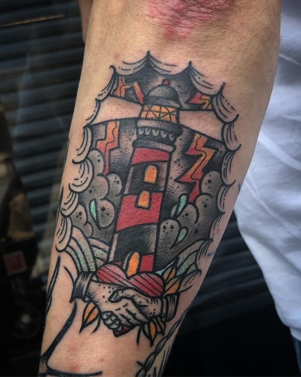Tattoo uploaded by Hammersmith Tattoo London • Lighthouse Traditional Tattoo done at Hammersmith