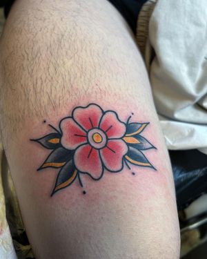Flower Traditional Tattoo done at Hammersmith Tattoo London