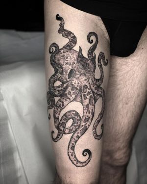 Octopus Black & Grey Realism Tattoo done at Hammersmith Tattoo London