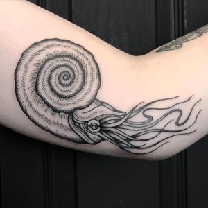 Sea Creature in Fine Line Tattoo done at Hammersmith Tattoo London