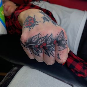 Knuckle and Finger Tattoo done at Hammersmith Tattoo London