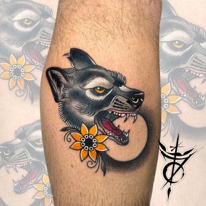 Neo Traditional Wolf Tattoo done at Hammersmith Tattoo London