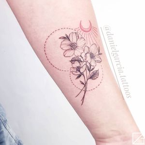 Fine Line Flower Tattoo done at Hammersmith Tattoo London