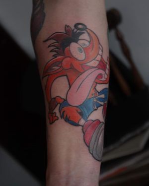 Crash Bandicoot Tattoo ilustrativo color 
