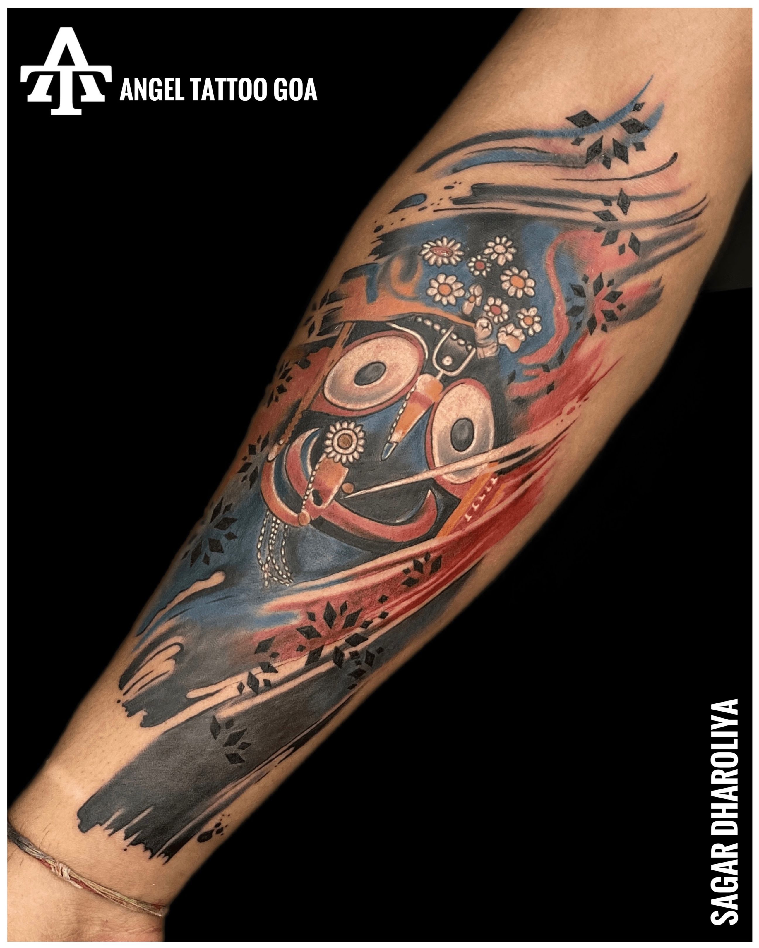 Tiny lord Jagannath | Hand tattoos, Cool tattoos, Barber tattoo