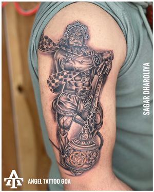 Lord Hunuman Tattoo By Sagar Dharoliya At Angel Tattoo Goa - Best Tattoo Artist in Goa - Best Tattoo Studio in Goa #angeltattoogoa #angeltattoostudiogoa #besttattooartistingoa #besttattoostudioingoa #tattooingoa #goatattoo