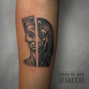Client's inspired Egyptian/ Kemet Tattoo (on darker skin)