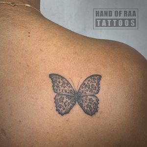 leopard print inspired butterfly -custom tattoo